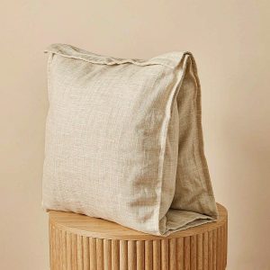 亞麻質感抱枕套 · 米白